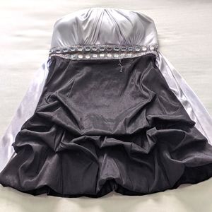 New Years Eve strapless party dress! Silver/Black